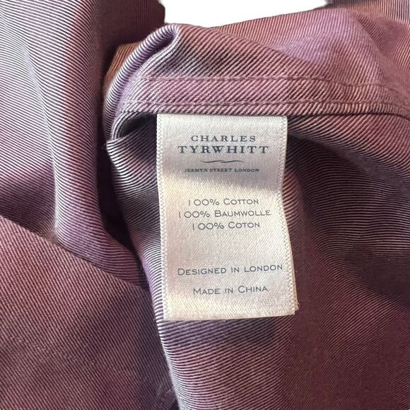Charles Tyrwhitt purple button down dress shirt‎ - Picture 4 of 8